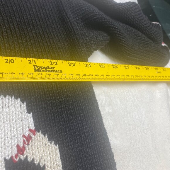 VTG Texas A&M Black Football Cardigan Sweater With Football Player Graphics & St - Picture 6 of 8